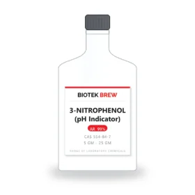 3-NITROPHENOL (pH Indicator) - BioTek Brew laboratory chemical, CAS 554-84-7, pack sizes 5 gm - 25 gm