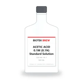 ACETIC ACID 0.1M (0.1N) Standard Solution - BioTek Brew laboratory chemical, CAS 64-19-7, pack sizes 500 ml