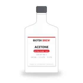 ACETONE - BioTek Brew laboratory chemical, CAS 67-64-1, pack sizes 500 ml - 2.5 Ltr. - 5 Ltr.
