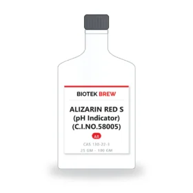 ALIZARIN RED S (pH Indicator) (C.I.NO.58005) - BioTek Brew laboratory chemical, CAS 130-22-3, pack sizes 25 gm - 100 gm