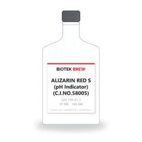 ALIZARIN RED S (pH Indicator) (C.I.NO.58005) - BioTek Brew laboratory chemical, CAS 130-22-3, pack sizes 25 gm - 100 gm