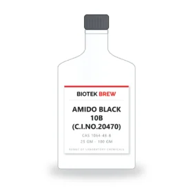 AMIDO BLACK 10B (C.I.NO.20470) - BioTek Brew laboratory chemical, CAS 1064-48-8, pack sizes 25 gm - 100 gm