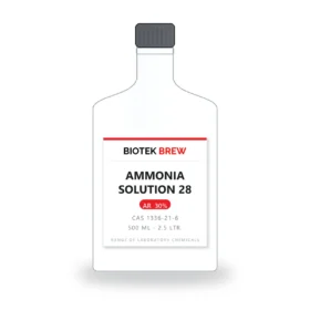 AMMONIA SOLUTION 28 - BioTek Brew laboratory chemical, CAS 1336-21-6, pack sizes 500 ml - 2.5 Ltr.