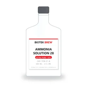 AMMONIA SOLUTION 28 - BioTek Brew laboratory chemical, CAS 1336-21-6, pack sizes 500 ml - 2.5 Ltr.