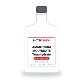 AMMONIUM MOLYBDATE Tetrahydrate - BioTek Brew laboratory chemical, CAS 12054-85-2, pack sizes 100 gm - 250 gm - 500 gm