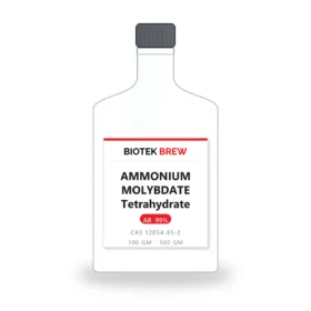 AMMONIUM MOLYBDATE Tetrahydrate - BioTek Brew laboratory chemical, CAS 12054-85-2, pack sizes 100 gm - 500 gm