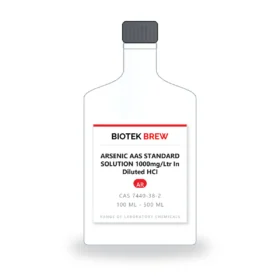 ARSENIC AAS STANDARD SOLUTION 1000mg/Ltr In Diluted HCI - BioTek Brew laboratory chemical, CAS 7440-38-2