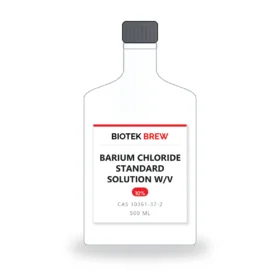 BARIUM CHLORIDE STANDARD SOLUTION W/V - BioTek Brew laboratory chemical, CAS 10361-37-2, pack sizes 500 ml