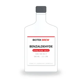 BENZALDEHYDE - BioTek Brew laboratory chemical, CAS 100-52-7, pack sizes 500 ml - 2.5 Ltr.