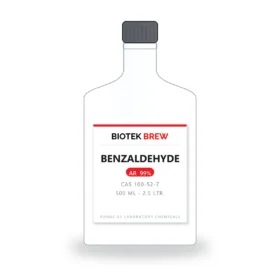BENZALDEHYDE - BioTek Brew laboratory chemical, CAS 100-52-7, pack sizes 500 ml - 2.5 Ltr.