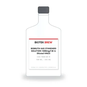 BISMUTH AAS STANDARD SOLUTION 1000mg/l Bi In Diluted HNO3 - BioTek Brew laboratory chemical, CAS 7440-69-9