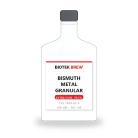 BISMUTH METAL GRANULAR - BioTek Brew laboratory chemical, CAS 7440-69-9, pack sizes 100 gm - 500 gm
