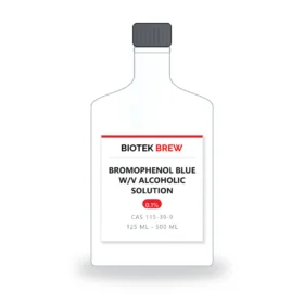 BROMOPHENOL BLUE W/V ALCOHOLIC SOLUTION - BioTek Brew laboratory chemical, CAS 115-39-9, pack sizes 125 ml - 500 ml