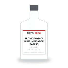 BROMOTHYMOL BLUE INDICATOR PAPERS - BioTek Brew laboratory chemical, CAS 76-59-5, pack sizes 100 lvs - 200 lvs