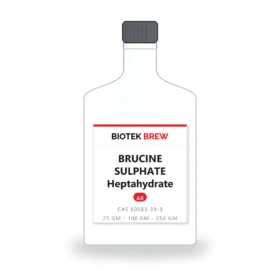 BRUCINE SULPHATE Heptahydrate - BioTek Brew laboratory chemical, CAS 60583-39-3, pack sizes 25 gm - 100 gm - 250 gm