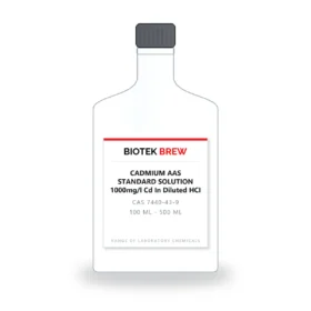CADMIUM AAS STANDARD SOLUTION 1000mg/l Cd In Diluted HCI - BioTek Brew laboratory chemical, CAS 7440-43-9