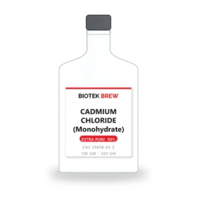 CADMIUM CHLORIDE (Monohydrate) - BioTek Brew laboratory chemical, CAS 35658-65-2, pack sizes 100 gm - 500 gm