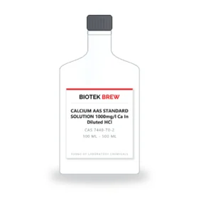CALCIUM AAS STANDARD SOLUTION 1000mg/l Ca In Diluted HCl - BioTek Brew laboratory chemical, CAS 7440-70-2