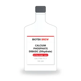 CALCIUM PHOSPHATE DIBASIC (Dihydrate) - BioTek Brew laboratory chemical, CAS 7789-77-7, pack sizes 500 gm