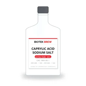 CAPRYLIC ACID SODIUM SALT - BioTek Brew laboratory chemical, CAS 1984-06-1, pack sizes 250 gm - 1 kg - 250 gm - 1 kg