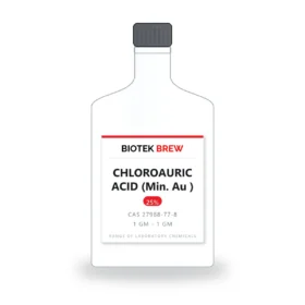 CHLOROAURIC ACID (Min. Au ) - BioTek Brew laboratory chemical, CAS 27988-77-8, pack sizes 1 gm - 1 gm