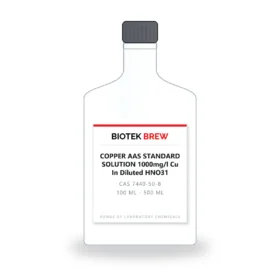 COPPER AAS STANDARD SOLUTION 1000mg/l Cu In Diluted HNO31 - BioTek Brew laboratory chemical, CAS 7440-50-8