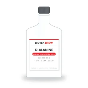 D-ALANINE - BioTek Brew laboratory chemical, CAS 338-69-2, pack sizes 1 gm - 5 gm - 25 gm