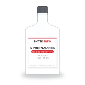 D-PHENYLALANINE - BioTek Brew laboratory chemical, CAS 673-06-3, pack sizes 5 gm - 25 gm