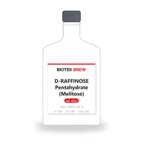 D-RAFFINOSE Pentahydrate (Melitose) - BioTek Brew laboratory chemical, CAS 17629-30-0, pack sizes 5 gm - 25 gm - 100 gm