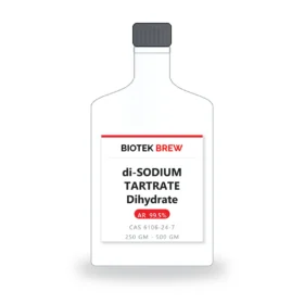 di-SODIUM TARTRATE Dihydrate - BioTek Brew laboratory chemical, CAS 6106-24-7, pack sizes 250 gm - 500 gm