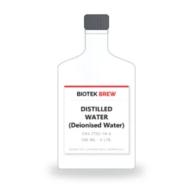 DISTILLED WATER (Deionised Water) - BioTek Brew laboratory chemical, CAS 7732-18-5, pack sizes 500 ml - 5 Ltr.
