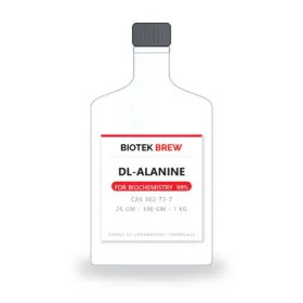 DL-ALANINE - BioTek Brew laboratory chemical, CAS 302-72-7, pack sizes 25 gm - 100 gm - 1 kg