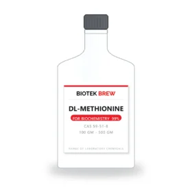 DL-METHIONINE - BioTek Brew laboratory chemical, CAS 59-51-8, pack sizes 100 gm - 500 gm