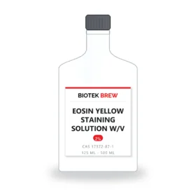 EOSIN YELLOW STAINING SOLUTION W/V - BioTek Brew laboratory chemical, CAS 17372-87-1, pack sizes 125 ml - 500 ml