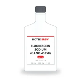 FLUORESCEIN SODIUM (C.I.NO.45350) - BioTek Brew laboratory chemical, CAS 518-47-8, pack sizes 25 gm - 100 gm - 1 kg