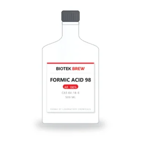 FORMIC ACID 98 - BioTek Brew laboratory chemical, CAS 64-18-6, pack sizes 500 ml