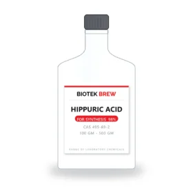 HIPPURIC ACID - BioTek Brew laboratory chemical, CAS 495-69-2, pack sizes 100 gm - 500 gm