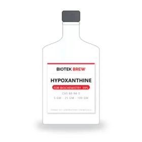 HYPOXANTHINE - BioTek Brew laboratory chemical, CAS 68-94-0, pack sizes 5 gm - 25 gm - 100 gm