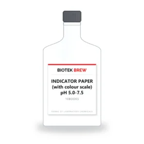 INDICATOR PAPER (with colour scale) pH 5.0-7.5 - BioTek Brew laboratory chemical, pack sizes 10Books