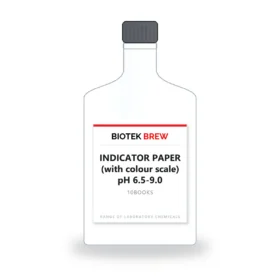 INDICATOR PAPER (with colour scale) pH 6.5-9.0 - BioTek Brew laboratory chemical, pack sizes 10Books