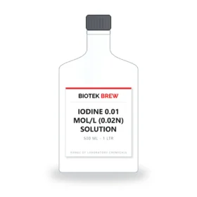 IODINE 0.01 MOL/L (0.02N) SOLUTION - BioTek Brew laboratory chemical, pack sizes 500 ml - 1 Ltr