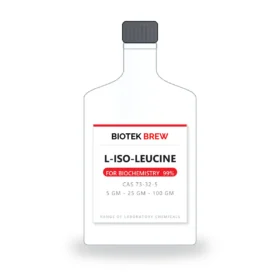L-ISO-LEUCINE - BioTek Brew laboratory chemical, CAS 73-32-5, pack sizes 5 gm - 25 gm - 100 gm