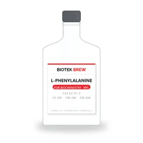 L-PHENYLALANINE - BioTek Brew laboratory chemical, CAS 63-91-2, pack sizes 25 gm - 100 gm - 500 gm