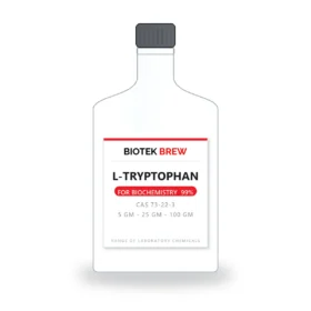 L-TRYPTOPHAN - BioTek Brew laboratory chemical, CAS 73-22-3, pack sizes 5 gm - 25 gm - 100 gm