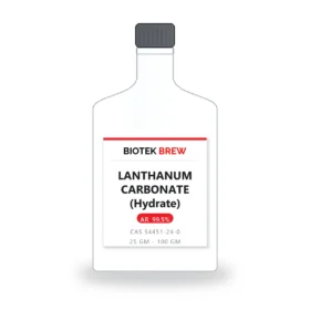 LANTHANUM CARBONATE (Hydrate) - BioTek Brew laboratory chemical, CAS 54451-24-0, pack sizes 25 gm - 100 gm