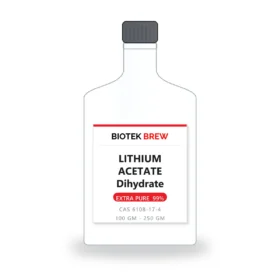 LITHIUM ACETATE Dihydrate - BioTek Brew laboratory chemical, CAS 6108-17-4, pack sizes 100 gm - 250 gm