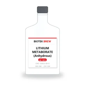 LITHIUM METABORATE (Anhydrous) - BioTek Brew laboratory chemical, CAS 13453-69-5, pack sizes 100 gm - 250 gm