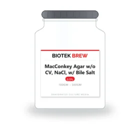 MacConkey Agar w/o CV, NaCl, w/ Bile Salt - BioTek Brew dehydrated culture medium, pack sizes 100gm - 500gm