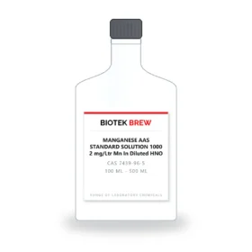 MANGANESE AAS STANDARD SOLUTION 1000 2 mg/Ltr Mn In Diluted HNO - BioTek Brew laboratory chemical, CAS 7439-96-5