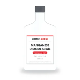 MANGANESE DIOXIDE Grade - BioTek Brew laboratory chemical, CAS 1313-13-9, pack sizes 500 gm